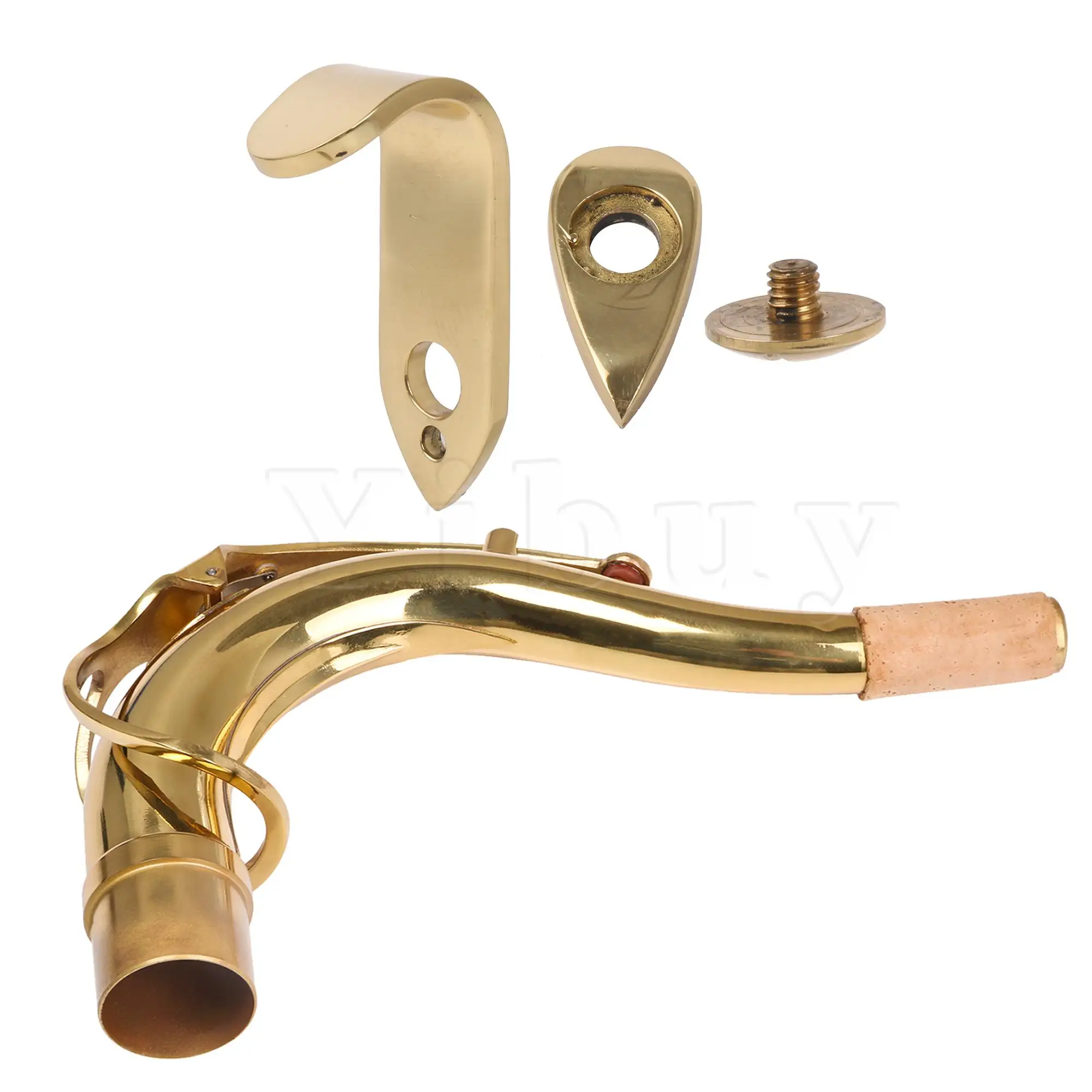 

Yibuy Tenor Sax Elbow Bend Neck 27.5mm Dia and Thumb Hook Rest Support Kit