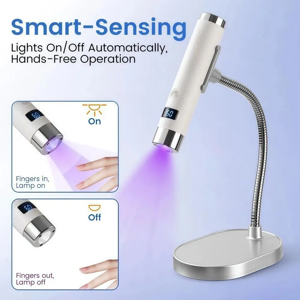 

Auto Sensor Mini UV Nail Lamp Handheld Rechargeable Nail LED Curing Light Fast Curing with Stand Cordless Nail Drying Lamp