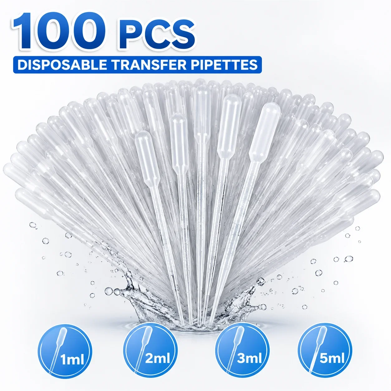 100Pcs/Lot Laboratory Pipette Plastic Disposable Graduated Container Liquid Dropper Equipment Straw Makeup Tools