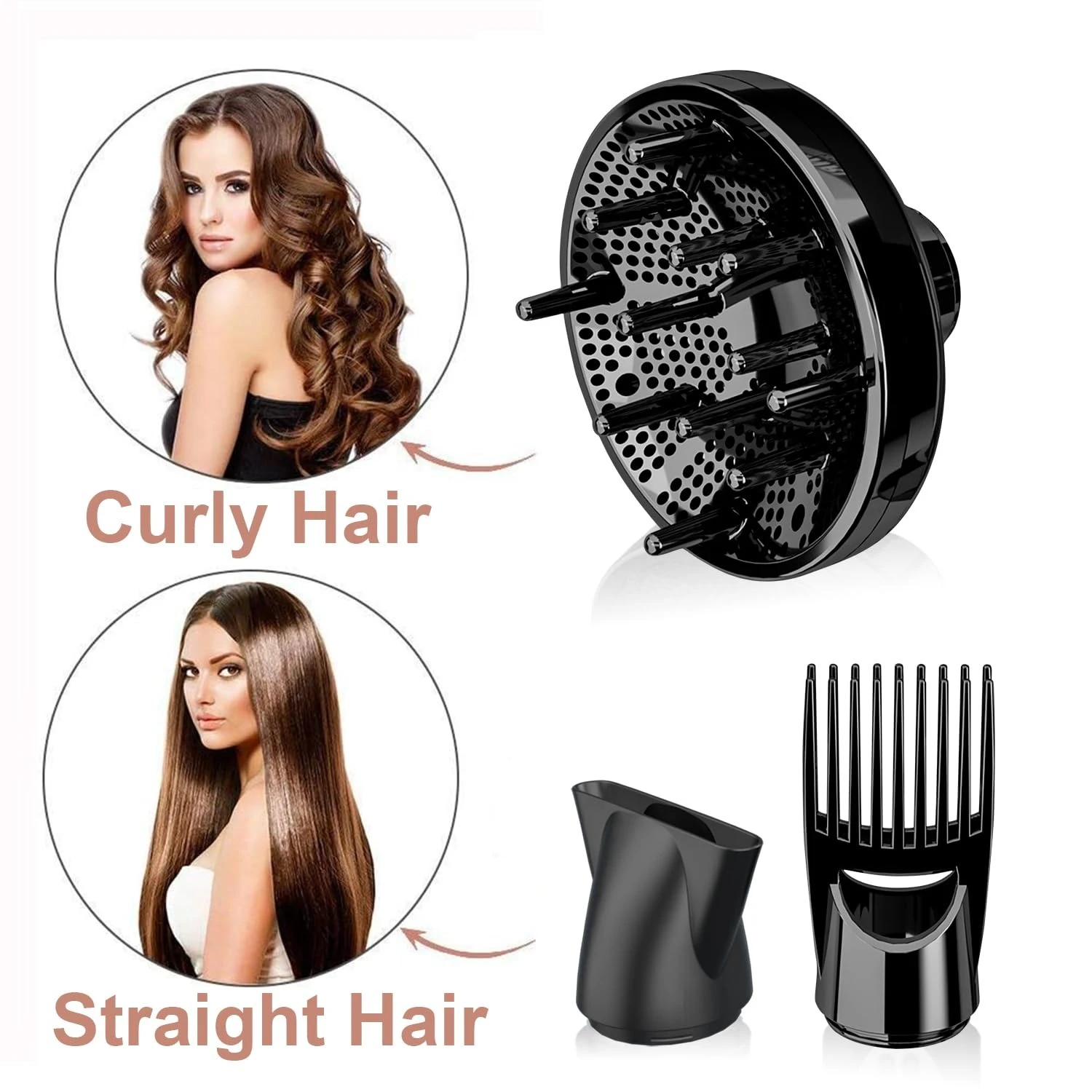Hair Dryer Ceramic Salon Size Negative Ion 2 Speed 3 Heat Fast Drying DC Motor Concentrator All Seasons