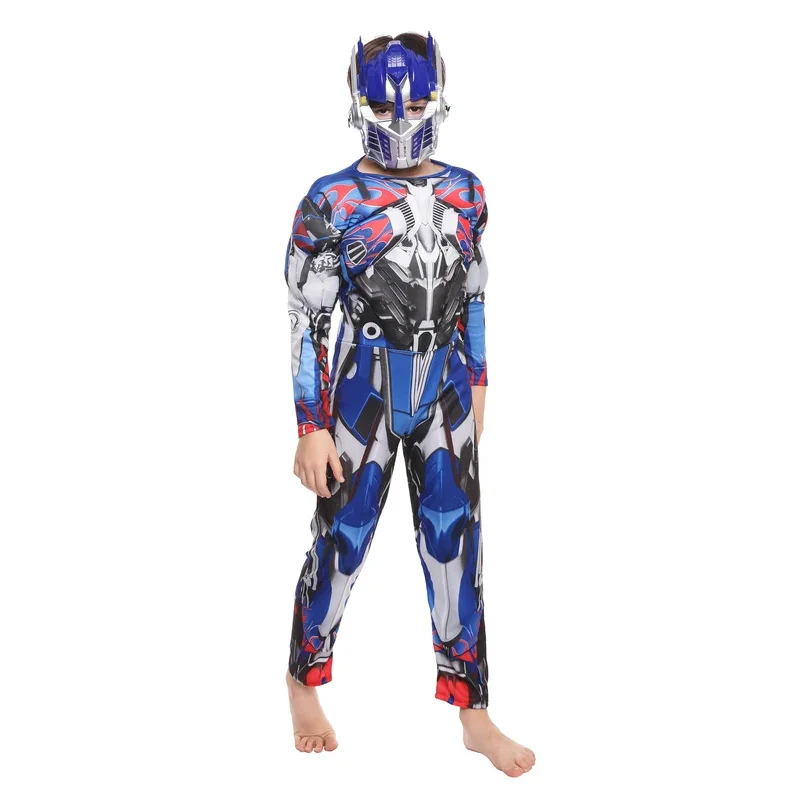 جديد 2025 أزياء الهالوين بوريم للأطفال أوبتيموس العضلات برايم بدلة سيارات روبوت بذلة للأولاد الخارق لأسبوع الكتاب بيت تشيلبير 002