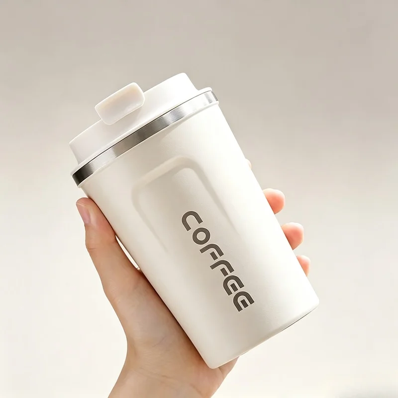 510ML Double Wall Stainless Steel Insulated Coffee Mug, Leakproof Portable Travel Thermos Cup for Coffee Tea Water