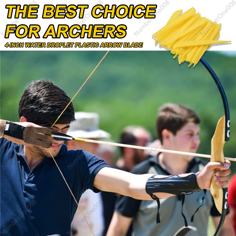 Arrows Vanes 4 Inch Plastic Feather Fletching For DIY Archery Arrows 50 Pack