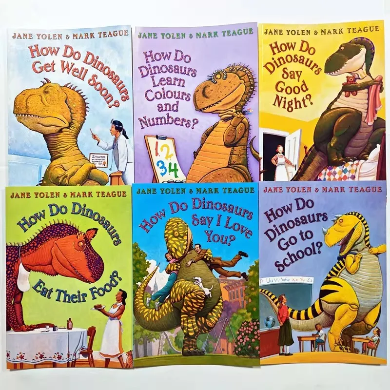 How Do Dinosaurs Serie 6 Bände, englisches Bilderbuch für Kinder, Taschenbuch