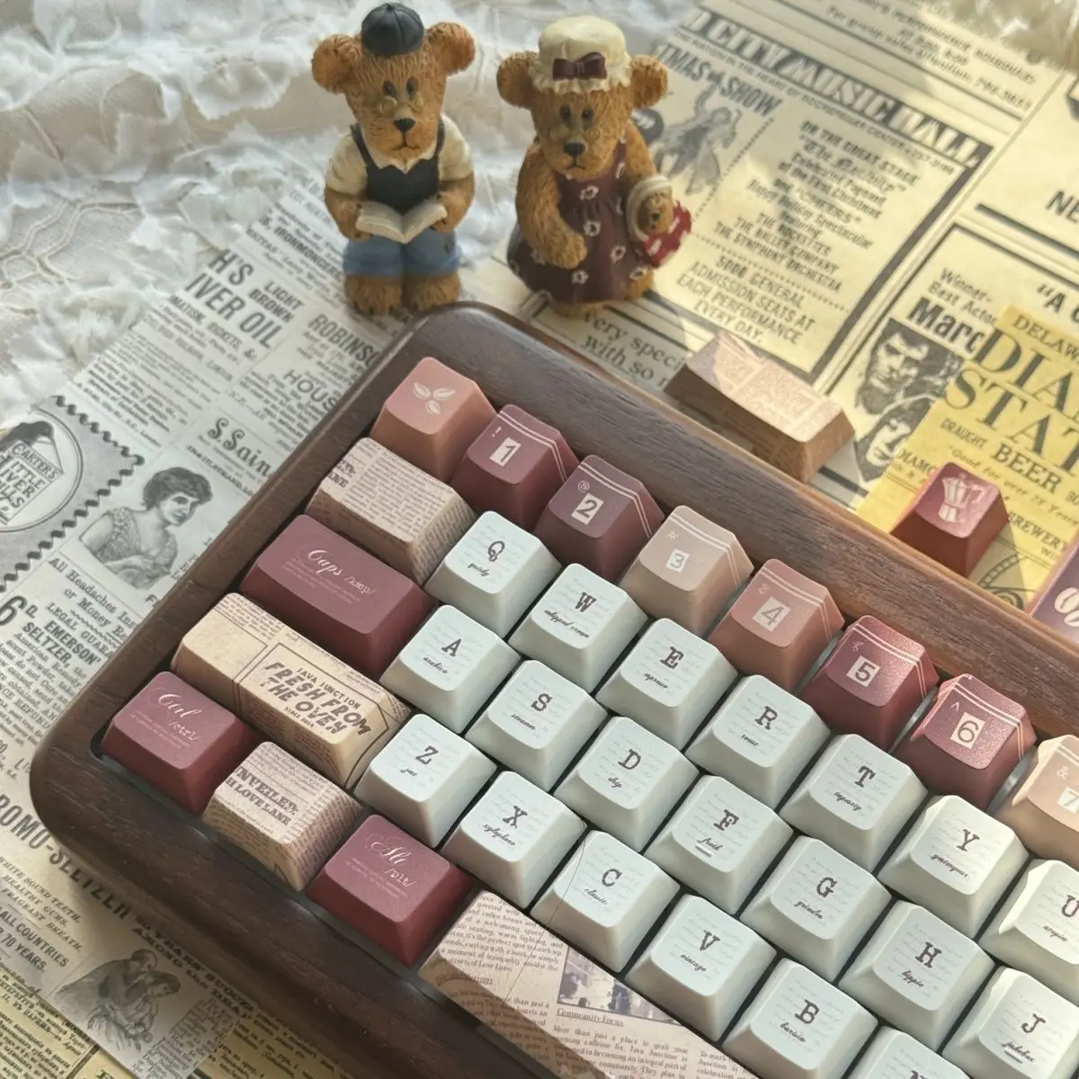 Cafe original keycap five-sided hot sublimation PBT material suitable for mechanical keyboard simple keycap