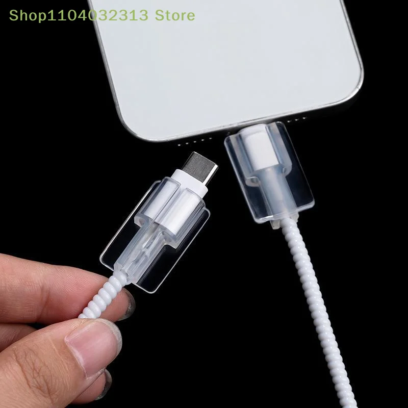 petite5/10/15 Pcs Phone Charger Cable Protector Clear TPU Anti-Breaking Wire Protective Sleeve Charger Cable Winderaccessories