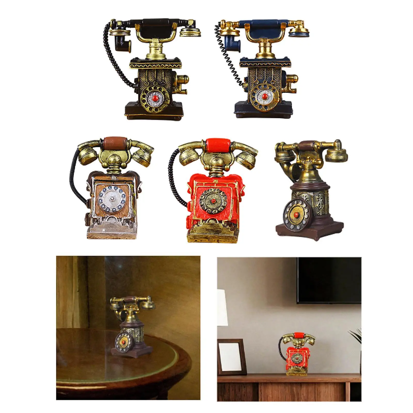 الهاتف نموذج سطح المكتب تمثال زخرفة حبالي مكتب الهاتف الفنان تمثال الإبداعية الراتنج جدار ديكور تمثال لديكور متجر المكتب