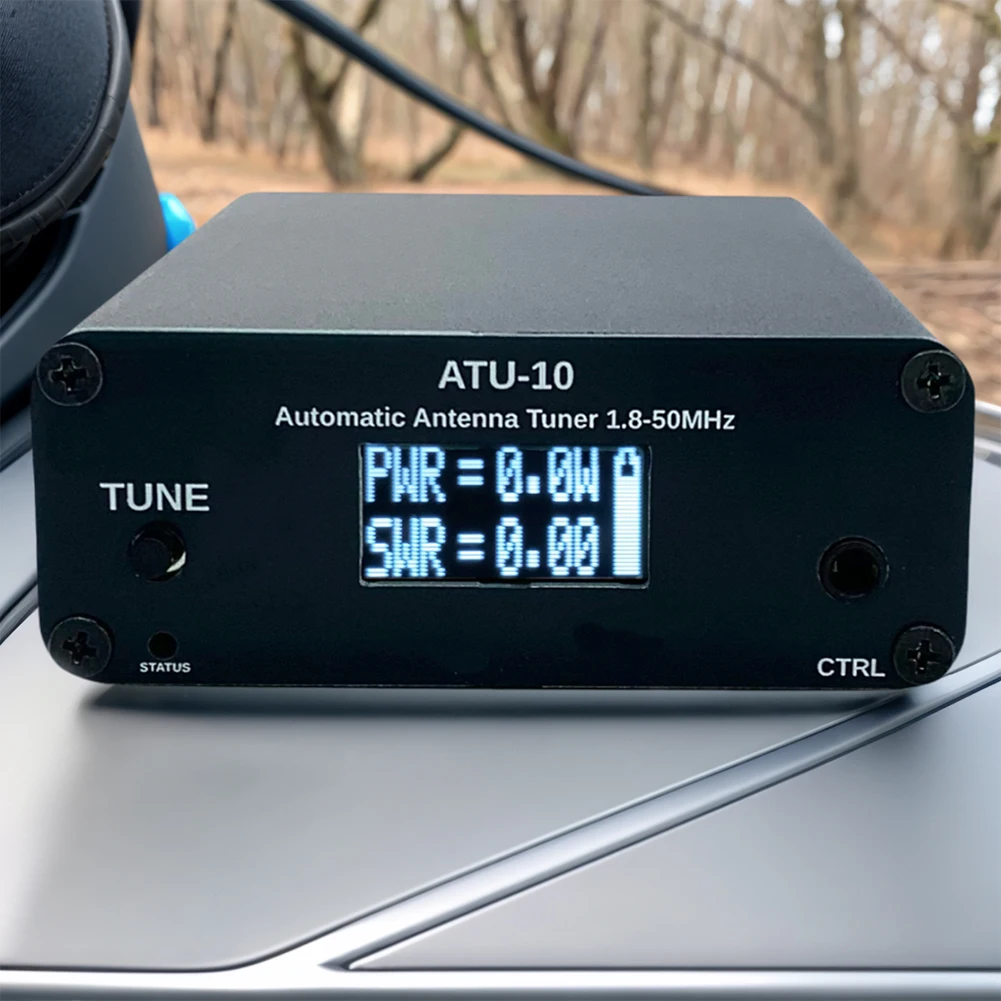 ATU-10 QRP Antena Tuner 1-15W Antena Tuner Otomatis 1.8-50MHz 0.91 Inci Layar OLED