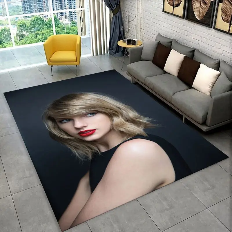 Fashion T-Taylor Singer Music Non-Slip Area Rug for Living Room,Bedroom,Playroom,Soft Carpet Floor Mat Home Decor Rug Kids Room