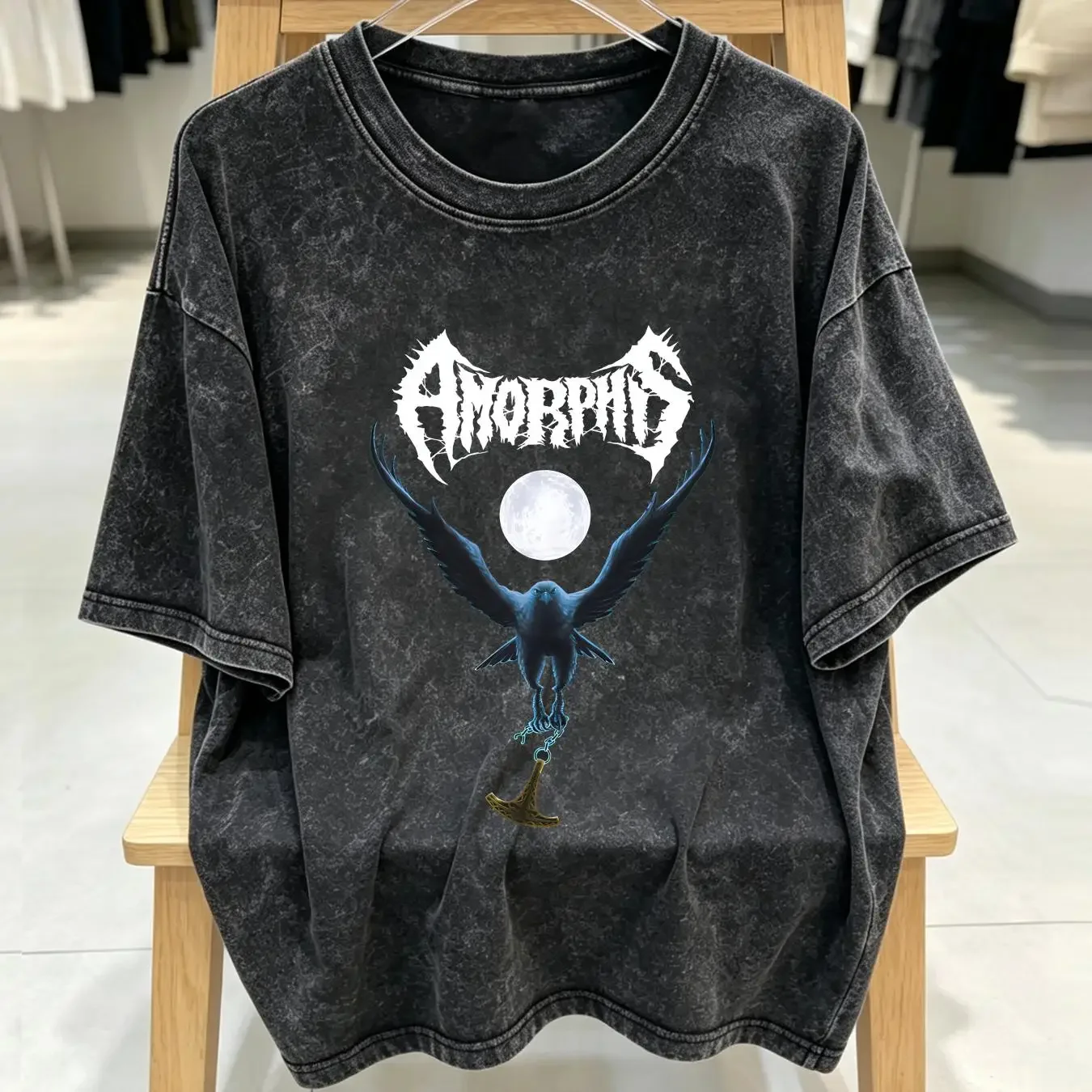 washed T Shirt AMORPHIS Black Winter Day NEW Relapse Records TS4067 long or short sleeves vintage Washed Versatile Unisex