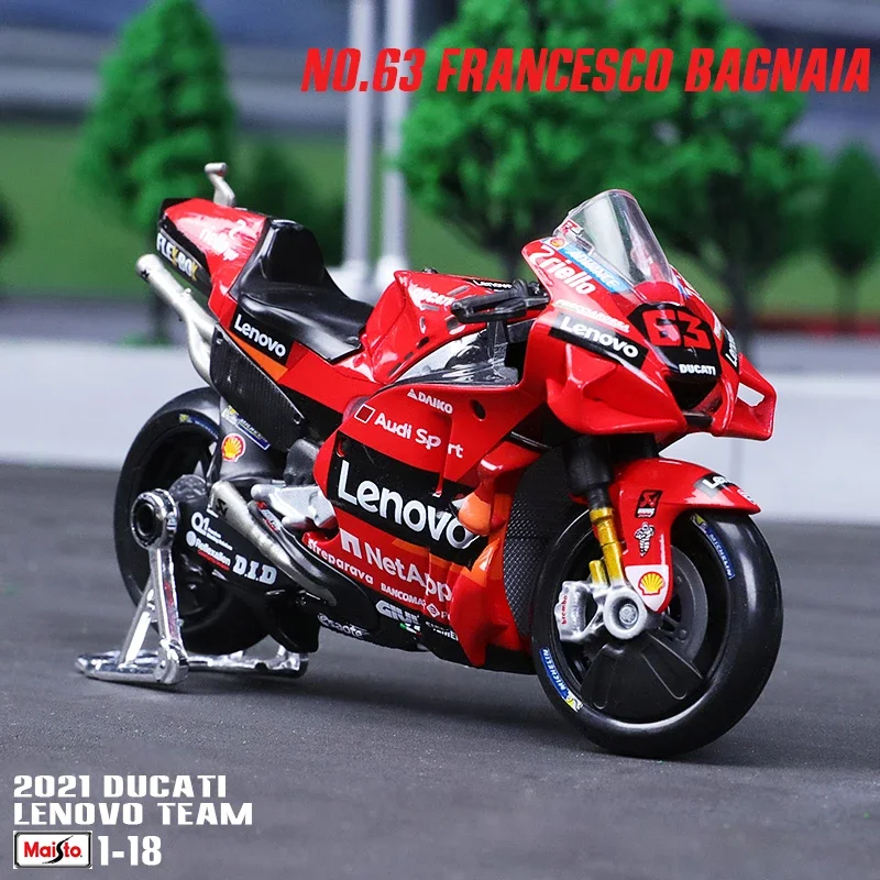 

Maisto 1:18 2021 Ducati Lenovo Team #63 Francesco Bagnaia #43 2018 Licensed Simulation Alloy Car Motorcycle Model Toy Collection