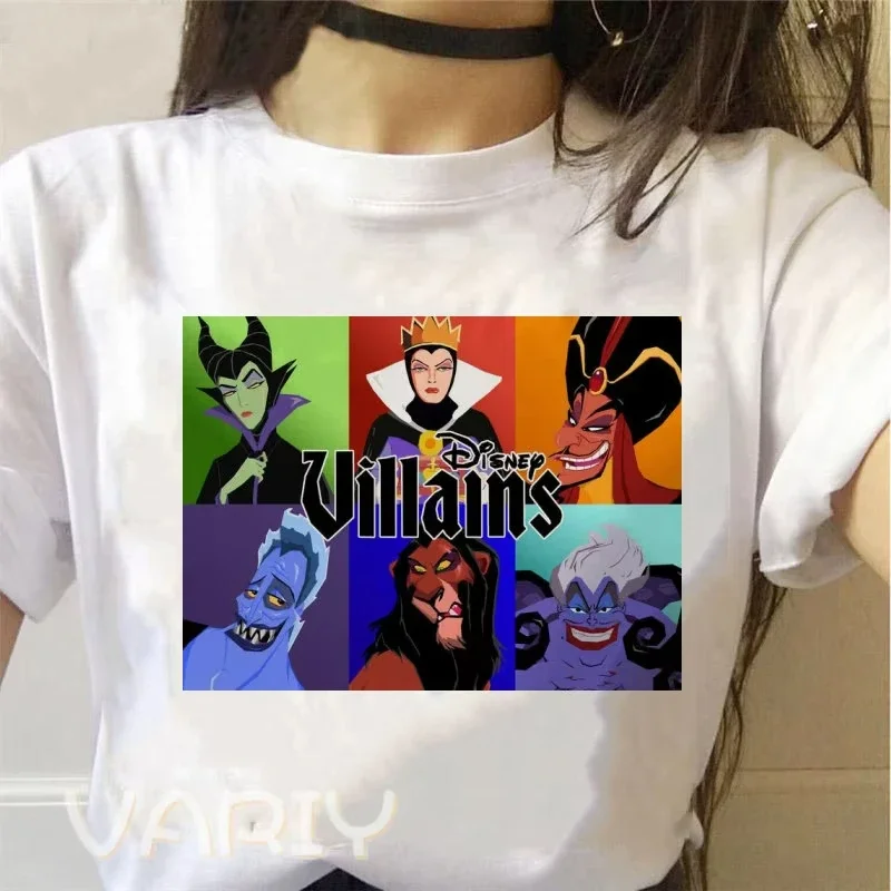 

Модные футболки Villains The Evil Tour, женские футболки с короткими рукавами Y2K для фанатов, подарок Harajuku, винтажная футболка Evil Queen высокого качества