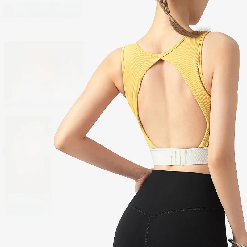 

Спортивный жилет для пилатеса, длинный удобный универсальный противоударный бюстгальтер для йоги и фитнеса, красивая задняя верхняя одежда на осень