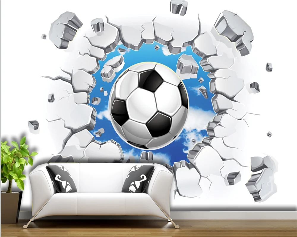beibehang Custom Modern New Sky Bedroom Living Room Decor Painting Football Floor Ceiling Background papel de parede Wallpaper