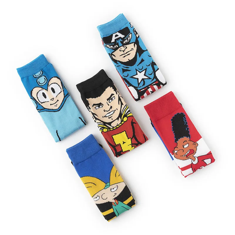 Anime Funny Socks Cosplay Superhero Cotton Cartoon Personality Socks Trend Stockings Adult Comics Socks Party