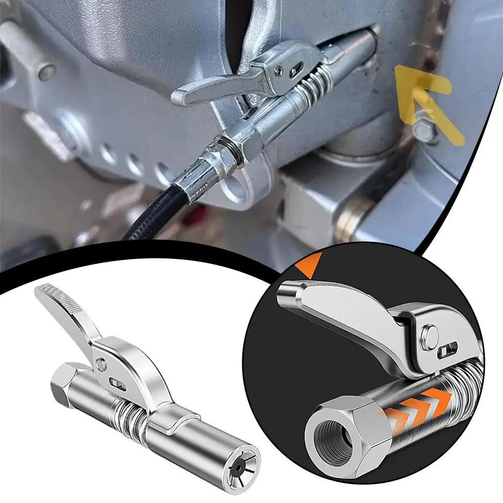 

High Pressure Grease Gun Connector Locking Clamp Type Car Nozzle Brake Oil Accessor Grease Change Pump Oil Syringe Tool Gun G6t2