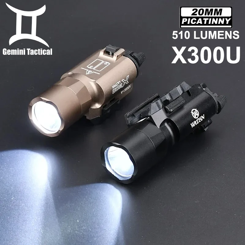 

WADSN X300U Flashlight X300 ultra Pisto Light White LED Weapon Scout Light Airsoft Lamp Hunting Accessories Fit 20MM Rail