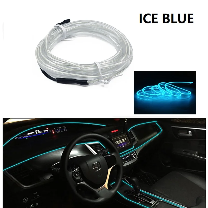 Striscia LED Flessibile Per Auto - Luce Ambiente Interno Neon Blu 12V 3W