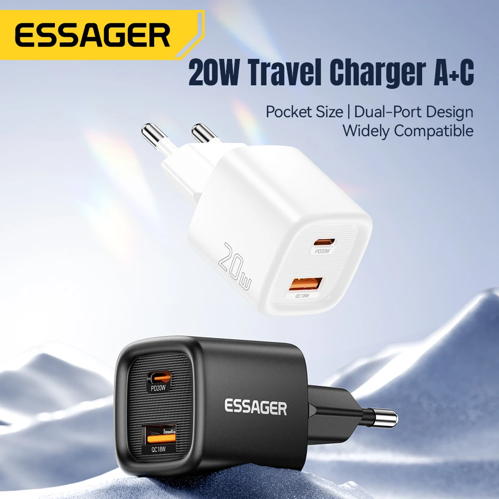 Essager 20W USB C Charger Portable Type C Charger Support PD
