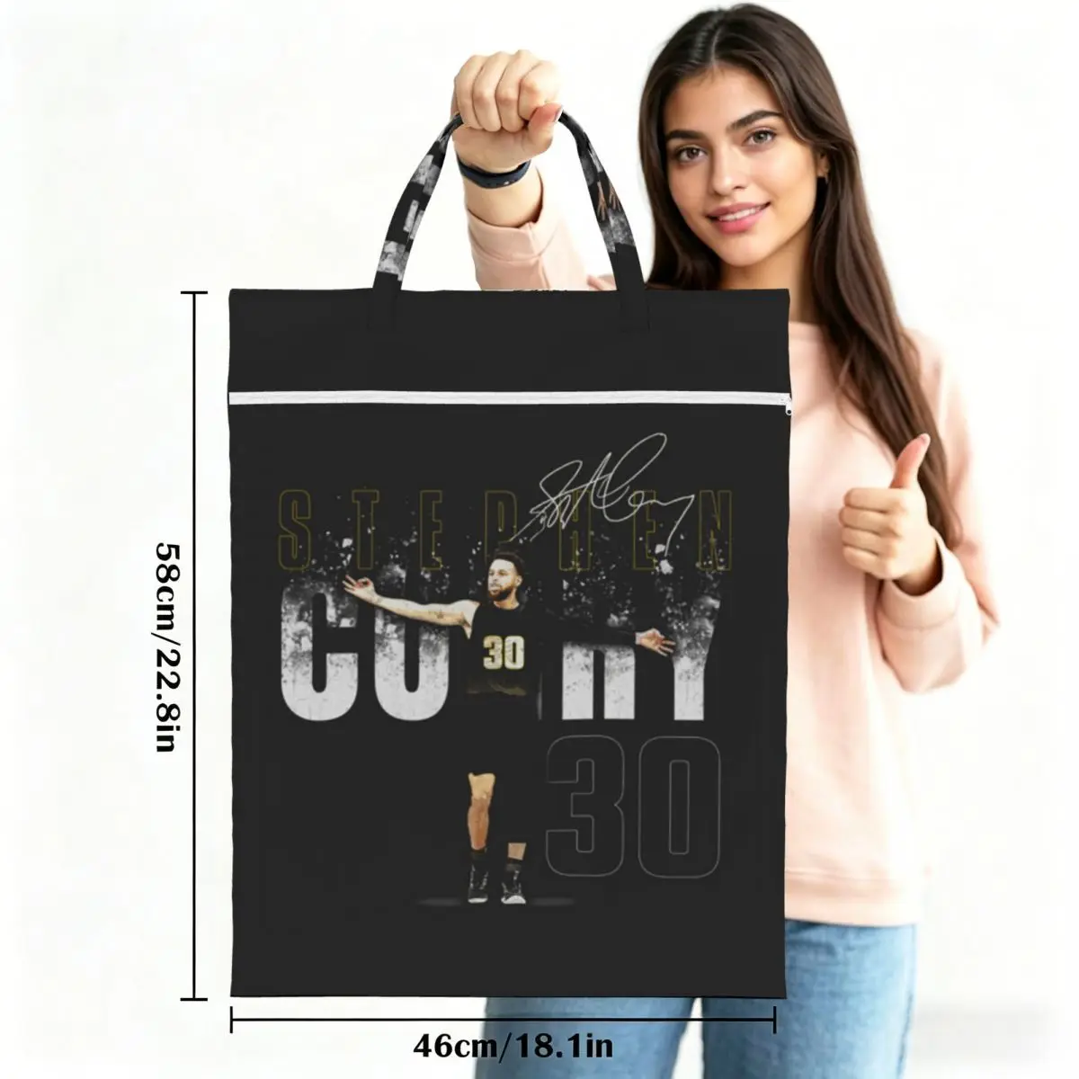 Steph Curry Golden State Dissolve Travel Laundry Bag Waterproof Reusable Dirty Clothes Pouch Gym Yoga Vacation Washing Basket