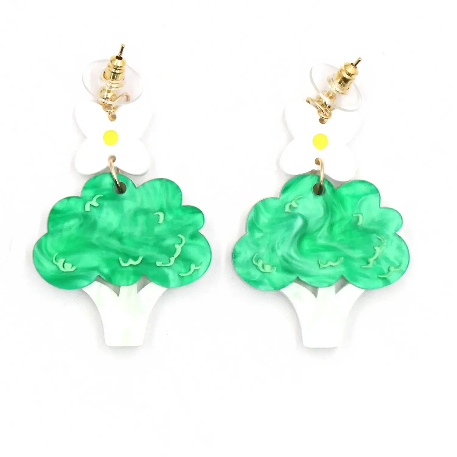 YCXER2521 Pomegranate/popaya /Broccoli/ Blueberry Summer Fruit Dangle Earrings Hand Painting Acrylic Laser cut