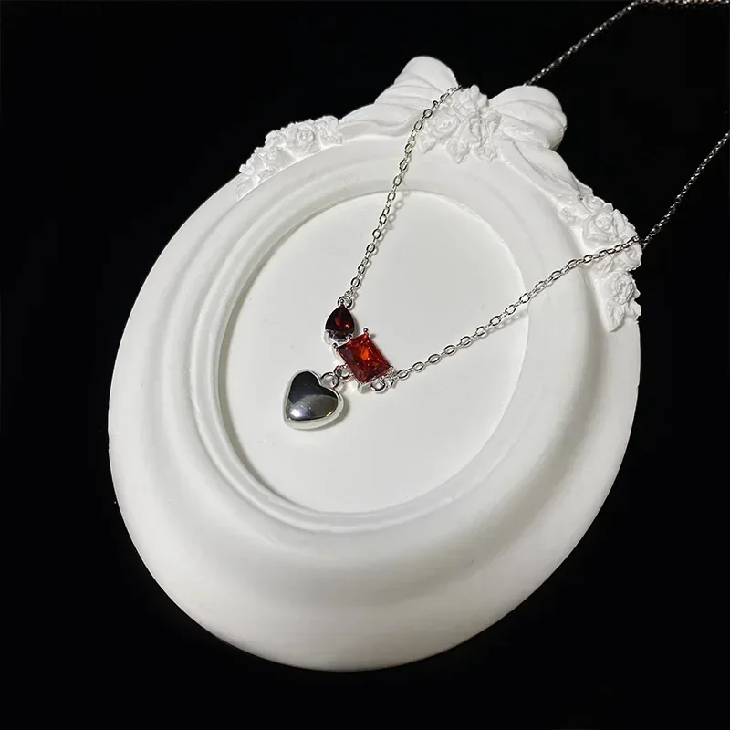 MDL مويسانيتي.. نمط جديد قلادة Tian'ku Ins ضوء فاخر تصميم متخصص الحب زركونيا طبقة مزدوجة سلسلة الترقوة بالجملة #4