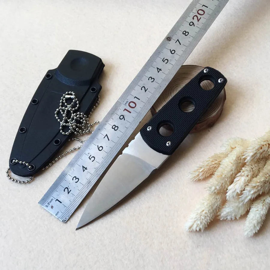 New Outdoor Survival Small Straight Knife EDC Mini Portable Necklace Non-Folding Pocket K-Slot Blade