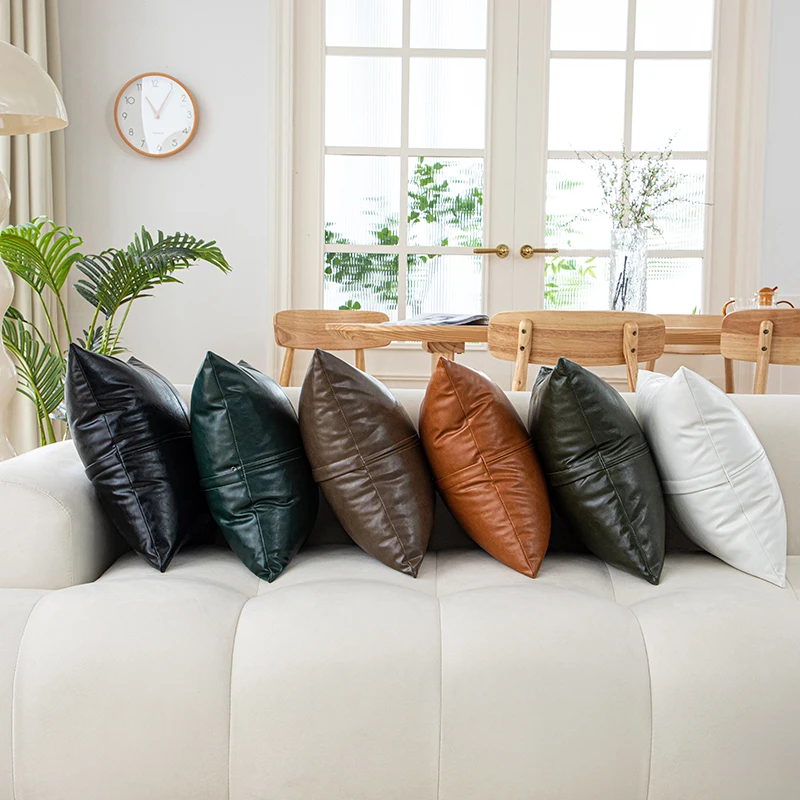 Waterproof PU leather Back Cushion Cat Scratch Leather Bed Headboard Cushion Tatami Wall Big Backrest Bedroom Bed Anti-Collision