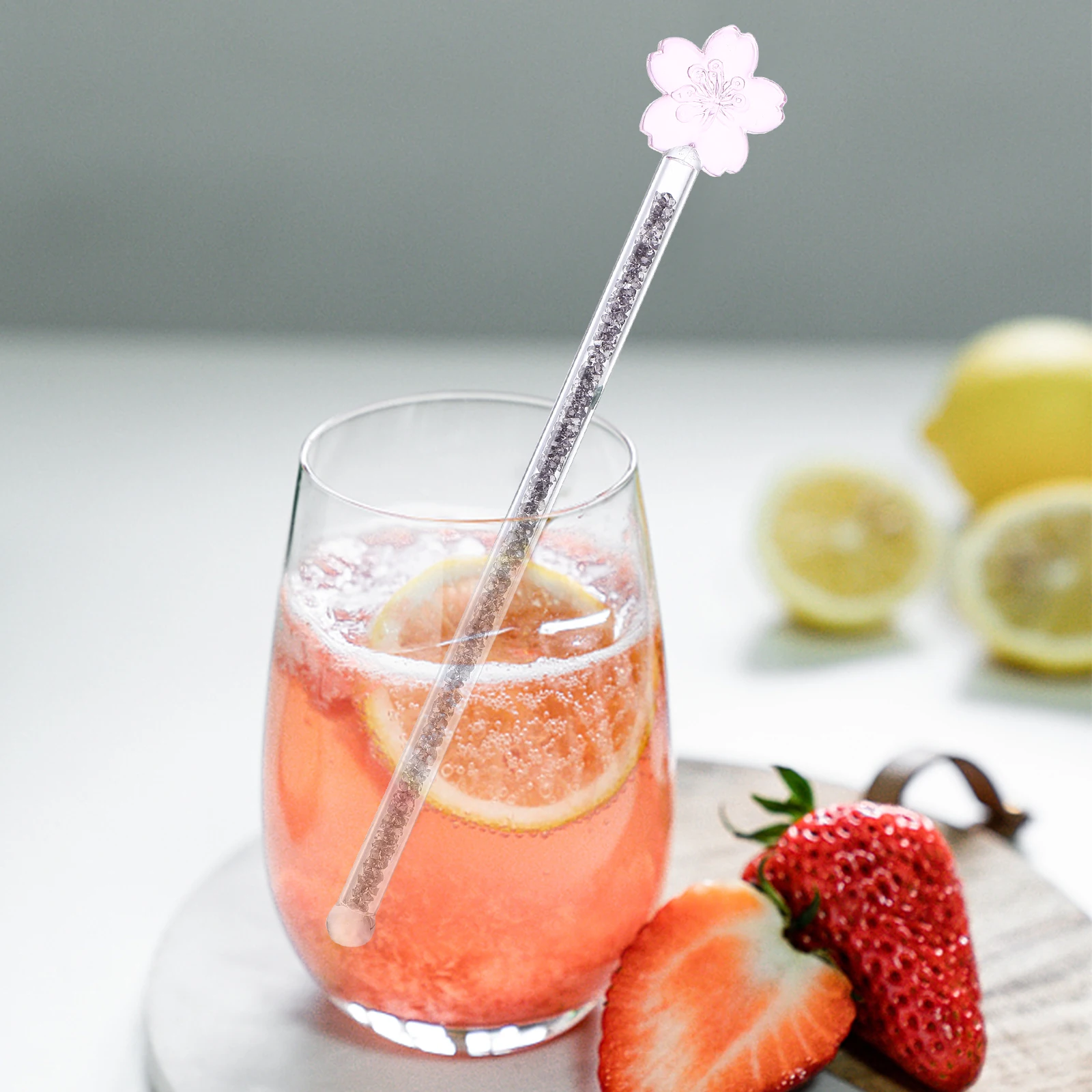 

1Pcs Glass Stirring Rod Creative Flower Shape Long Handle Swizzle Stick for Milk Coffee Juice Drink Cocktail Mixing Tool