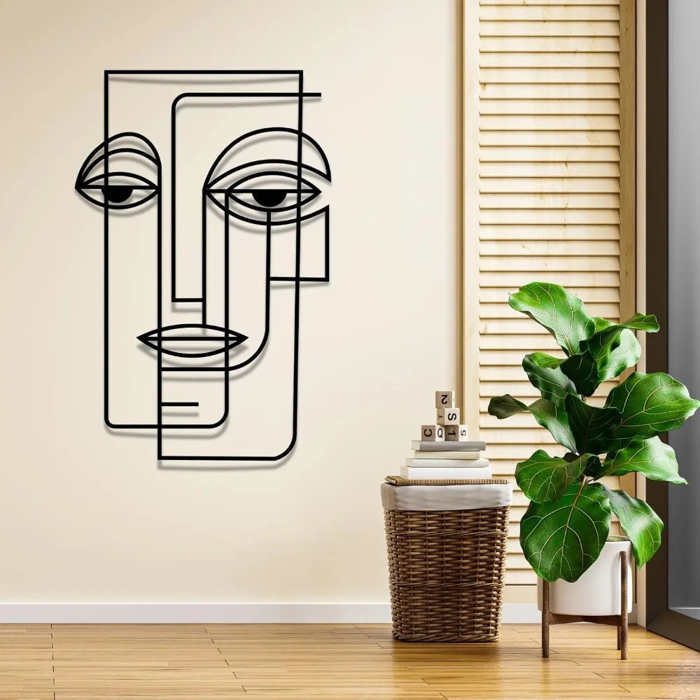 Metal Wall Art Picasso,Abstract Face Metal Wall Art,Abstract Wall Decor for Bedroom,Living Room,(20