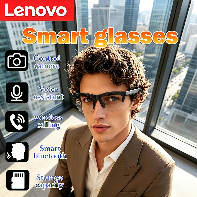

Lenovo 2026 New AI Smart Sunglasses 8K AI Translation HD Hands Free Calling AI Chat Recording Music Playback Smart Glasses