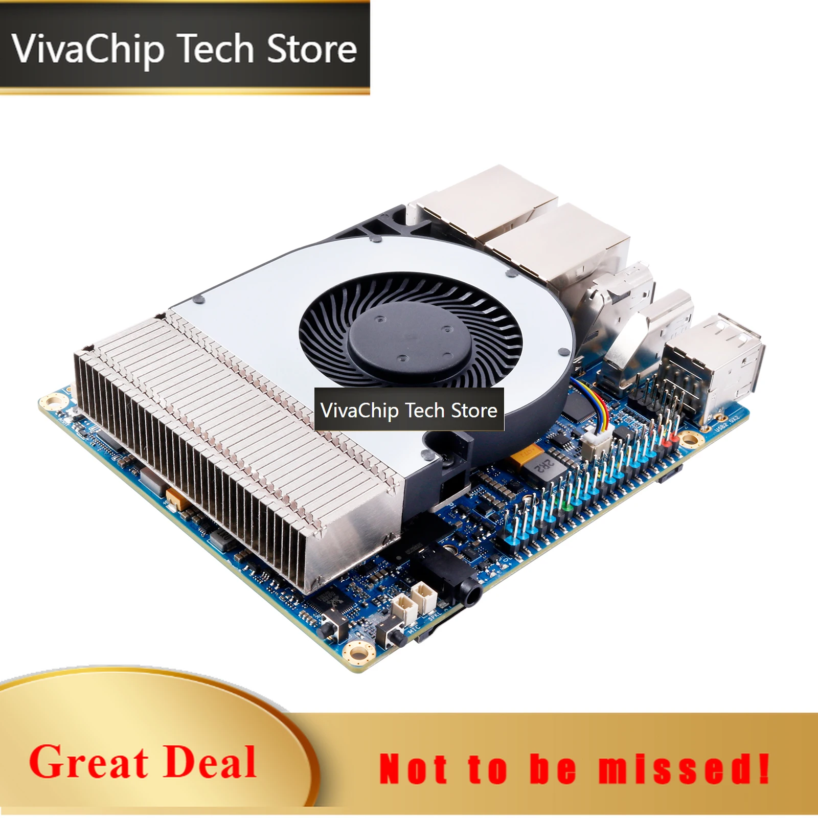 VivaCTOrange Pi 6 Plus+Cooler 32GB DDR5 CIX SoC Single Board Computer M2 NVME SSD 45TOPS NPU Mini PC Run Linux/Android/Windows/R