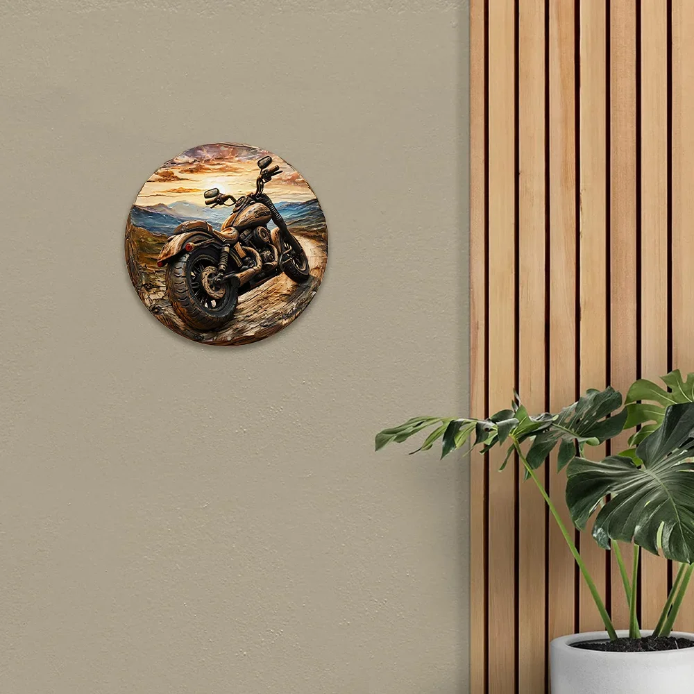 إكليل دائري منحوت خشبي صناعي مطلي ، علامة عيد الشكر للدراجات النارية ، ديكور المدخل ، الهدايا #5