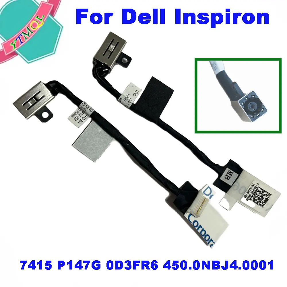 5-50Pcs Portatil Dc Power Jack Cabo Conector Para For Dell Inspiron 7415 P147G 0D3FR6 450.0NBJ4.0001