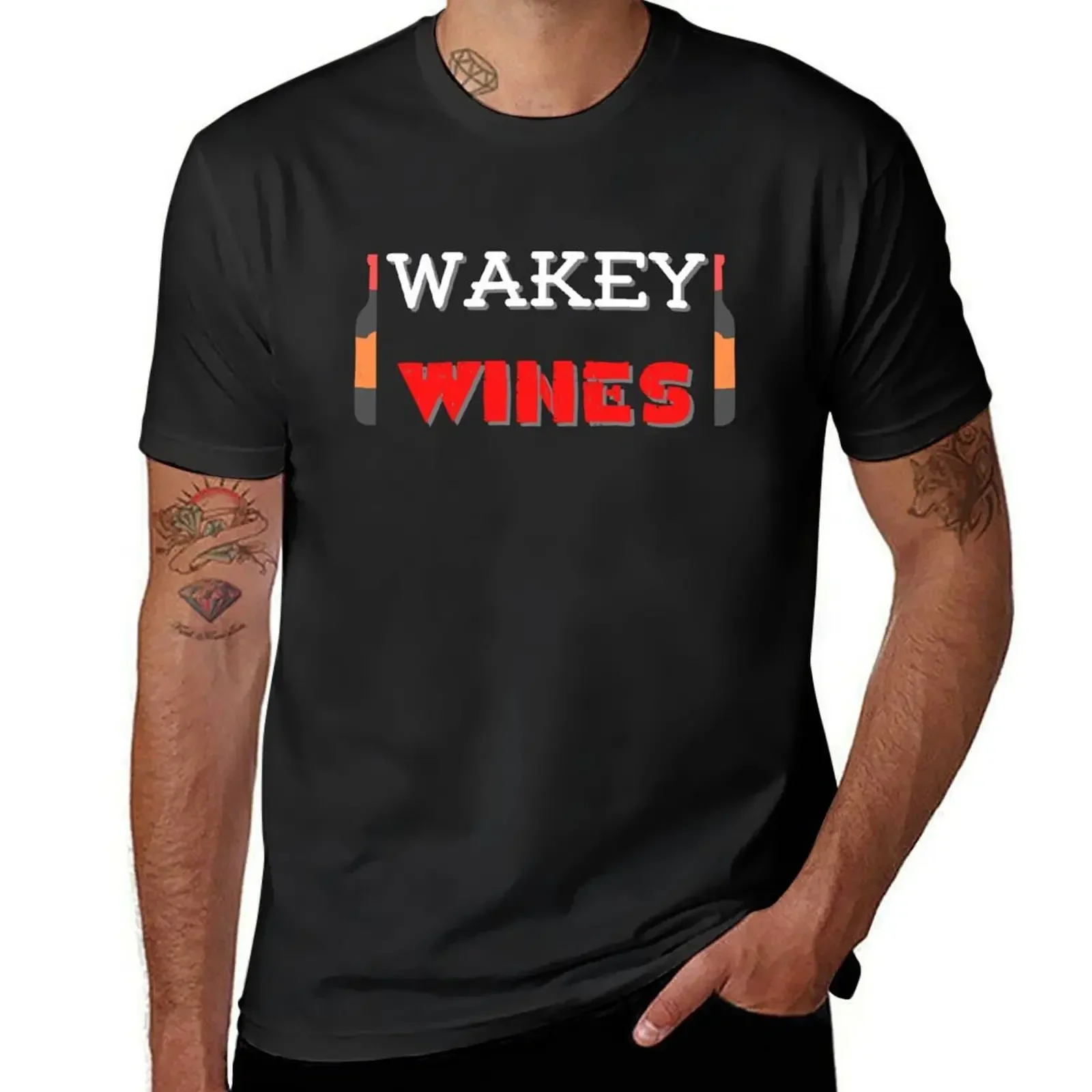 Wakey Wines T-Shirt custom t shirt Short sleeve tee graphic t shirts T-shirts for men cotton