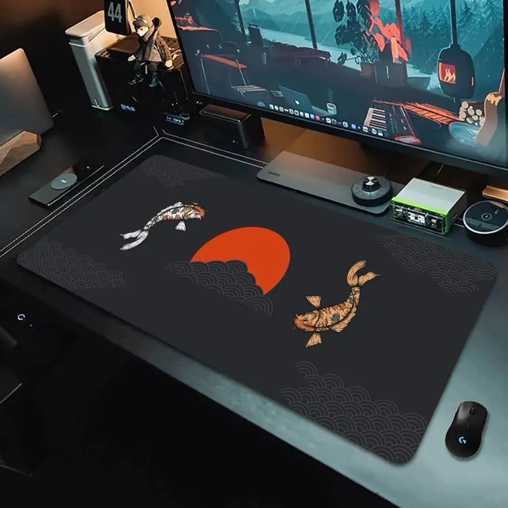 Japan Koi Design Mouse Pad Large Computer Office Game Table Mat XXL Rubber Anti-slip Gaming Keyboard Mousepad Long Desk Pads