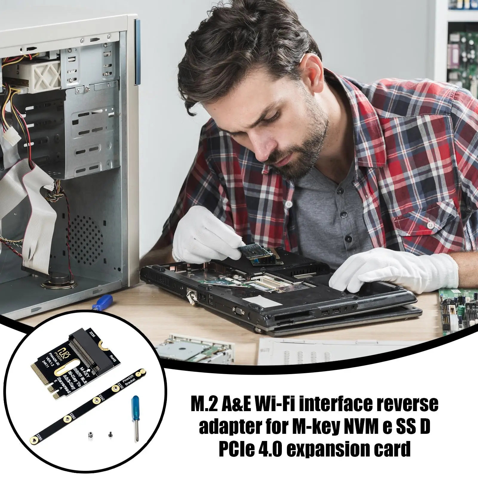 Hard Disk Expansion Card Reverse Riser Card WIFI Interface To M-Key Adapter For Desktop PC Laptop Mainboard Computer Maintenance