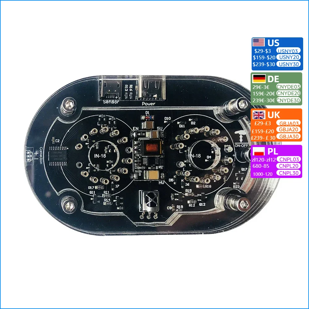 Nvarcher IN-18 glow tube thermometer IN18 nixie clock