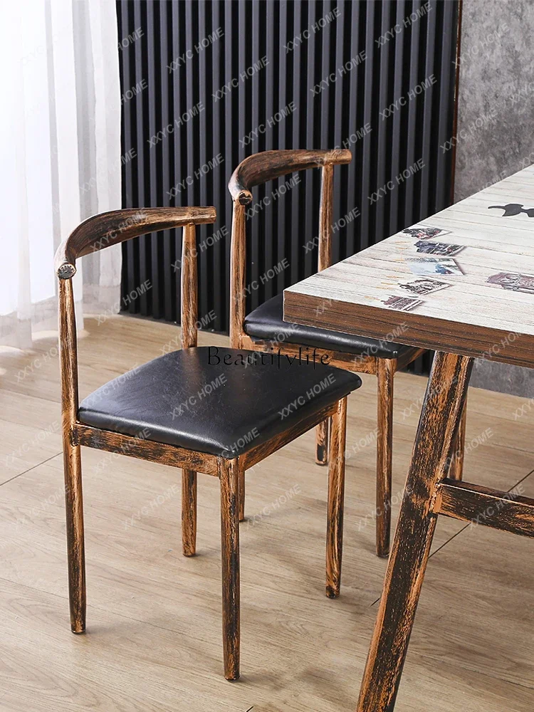 Fast Food Table and Chair Combination Industrial Style Snack Restaurant Table