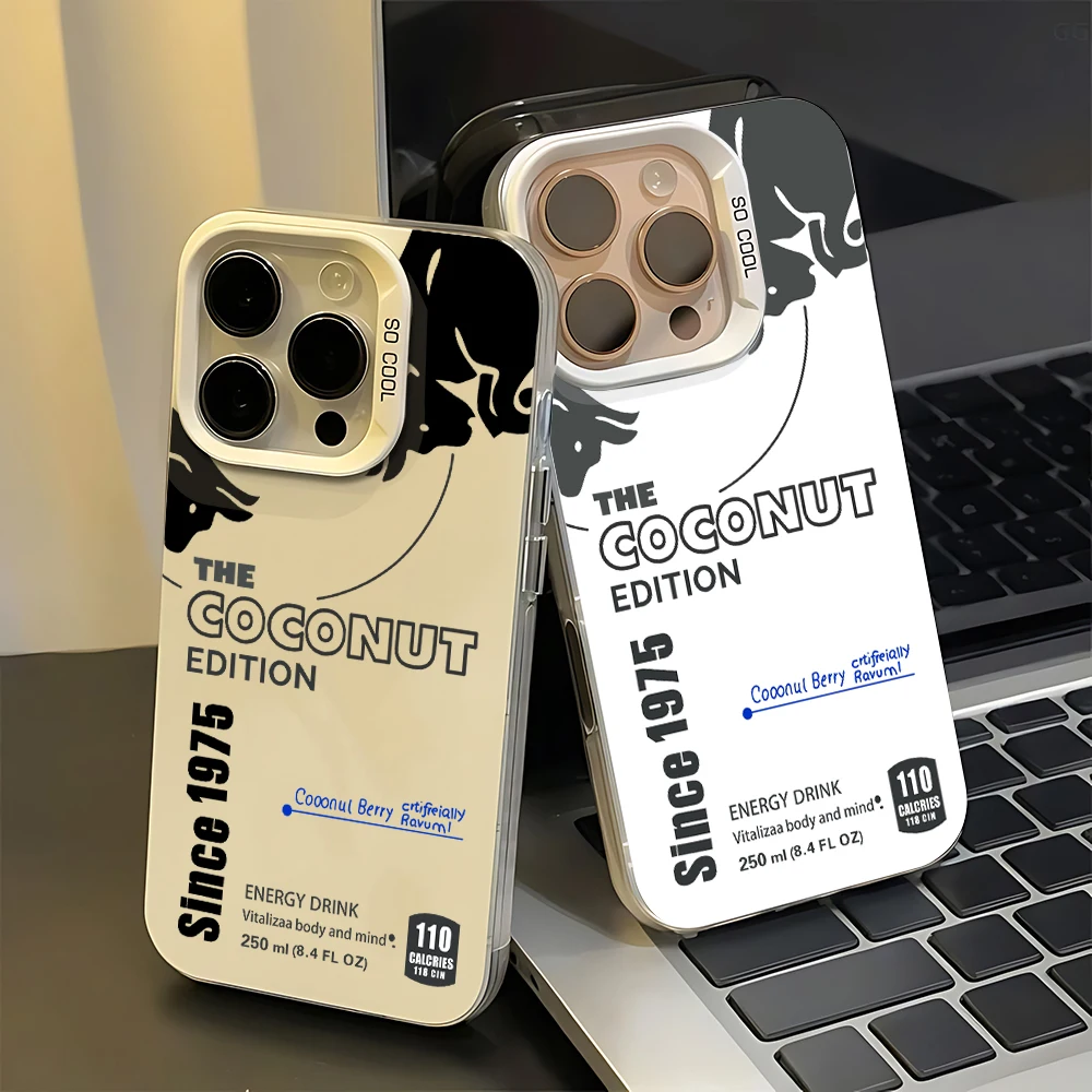 Nueva funda de teléfono de diseño elegante con bebida de toro para iPhone 17 16e 16 15 14 13 12 mini Pro Max X XR XSMAX Air Plus cubierta mate anticaída