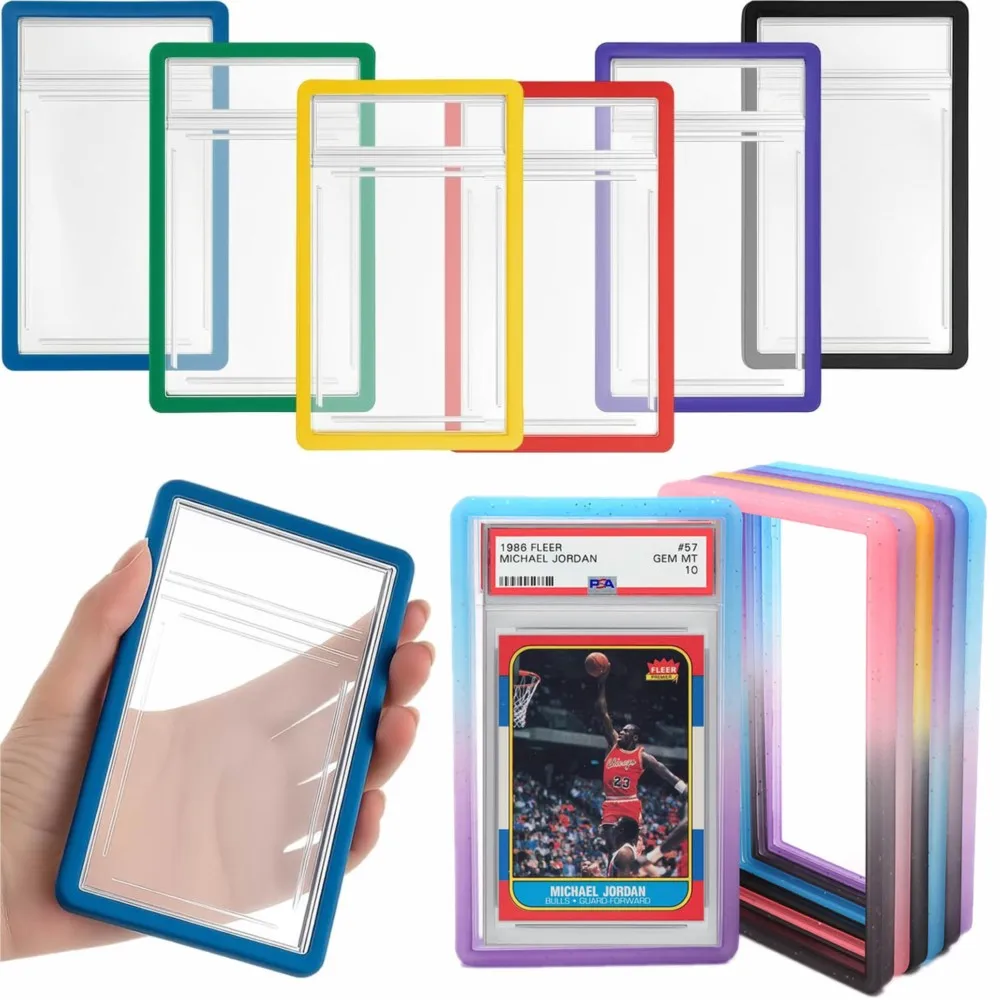 Funda protectora de silicona TPU con gradiente para tarjetas deportivas Pokemon de 35PT con clasificación PSA, para exhibir tarjetas.