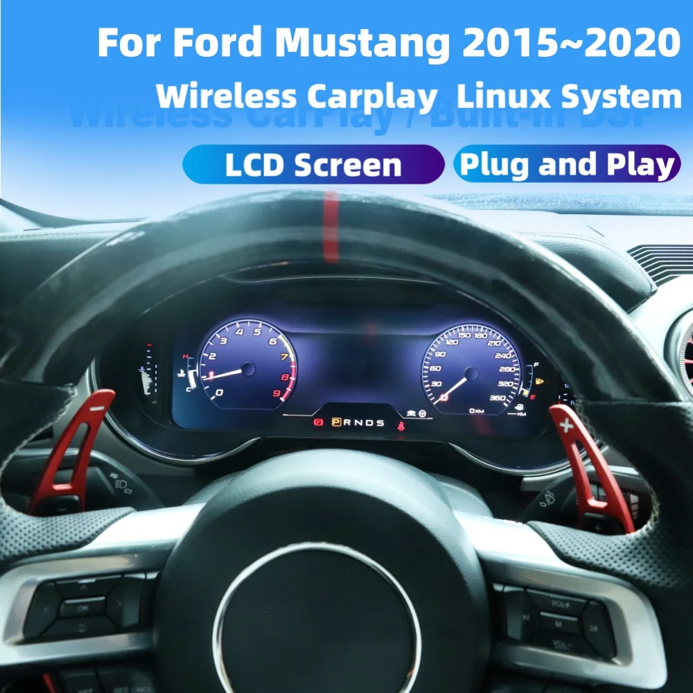 RHD LHD For Ford Mustang 2015~2020 Virtual Cockpit Speed Meter LCD Cluster Instrument Panel Complete Set of Modified Parts