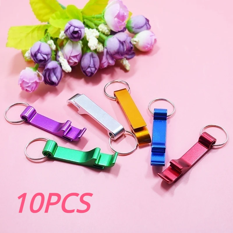 

10Pcs Beer Bottle Opener Aluminum Alloy Mini Bottle Opener Can Opener Creative Can Opener Color Random Business Gift