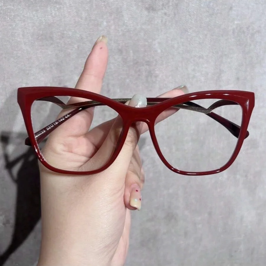1 Stück Damen Modische schlichte Brille Neu Vintage Metall Cat-Eye-Stil Vielseitig Einfach Künstlerisch No-Make-up-Look Abnehmen Täglich Wir