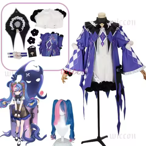 Game Wuwa Roccia Cosplay Costume Wig Wuthering Waves Anime Clothes Girls Uniforms Halloween Party Fancy Outfit Lolita Disfraz