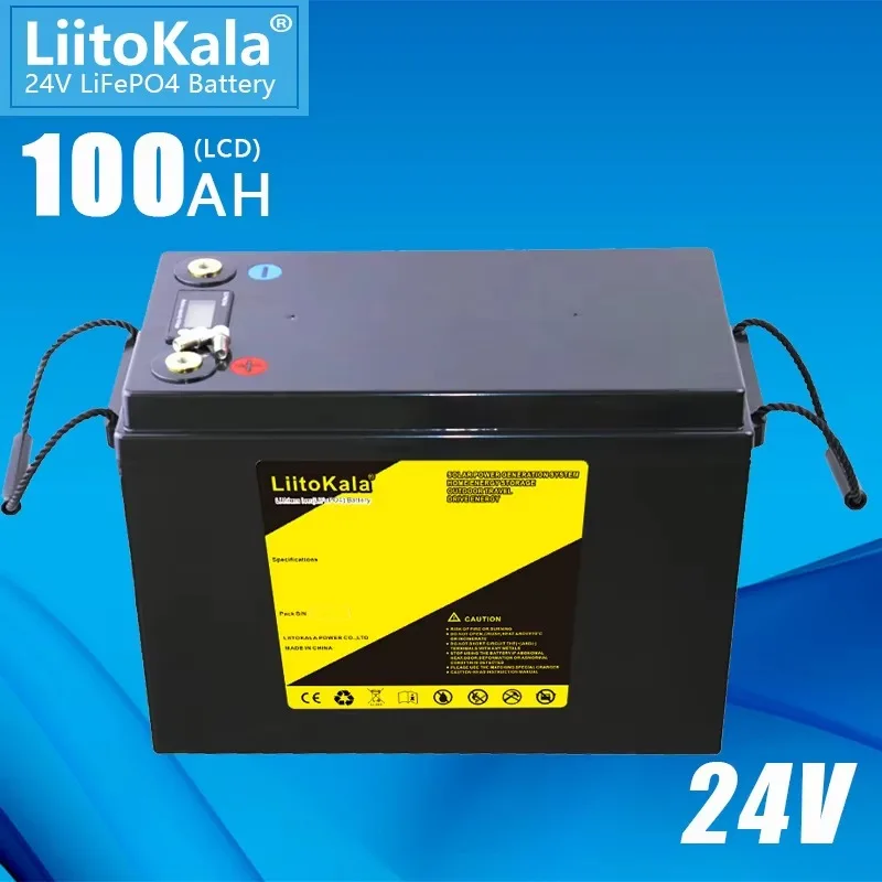 LiitoKala 24V 50Ah 60Ah  29.2V 100Ah LiFePO4 Battery for Electric Wheelchair Elderly Scooter Children Toy Car
