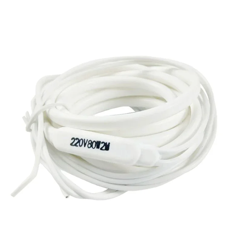 220V 1 2 3 4 5 15 Meters 40W Per Meter White Waterproof Silicone Rubber Insulated Heater Wire For Drain-pipe