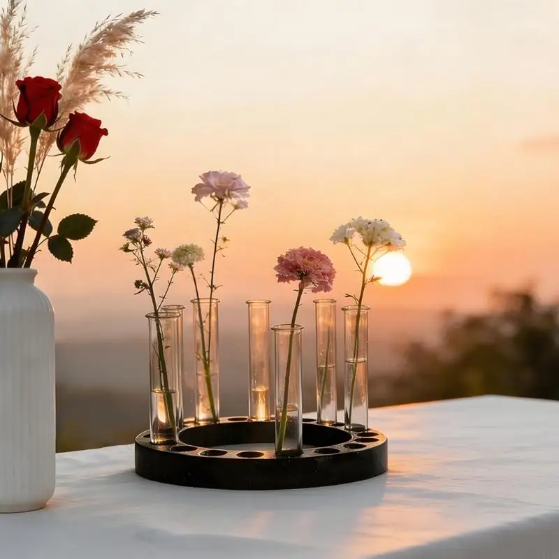  Silicone Water Culture Test Tube Rack Mold Flower Holder Hydroponic Planter Mold For Modern Plant Enthusiasts
