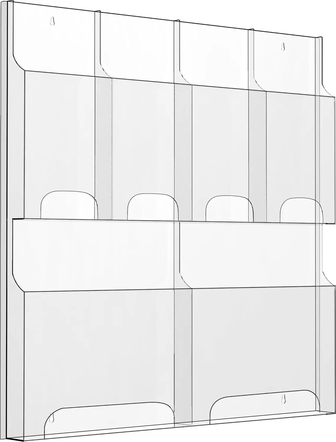 Clear Wall Mount Trifold Flyer Literature Storage Acrylic Brochure Pamphlet Magazine Rack