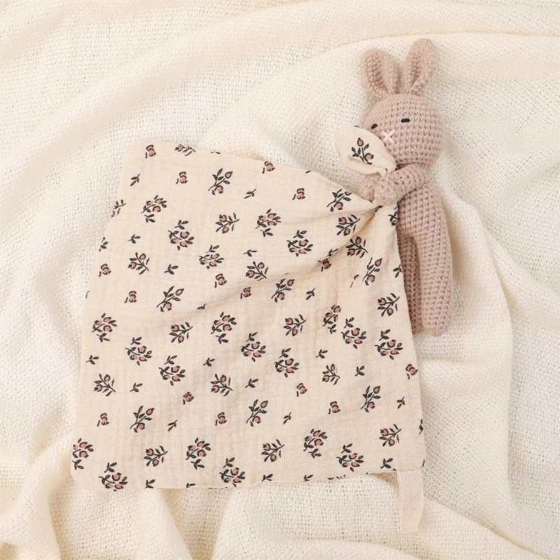 Toalla calmante para bebé, paño para eructar animales dibujos animados, juguete reconfortante que ayuda a calmar y para